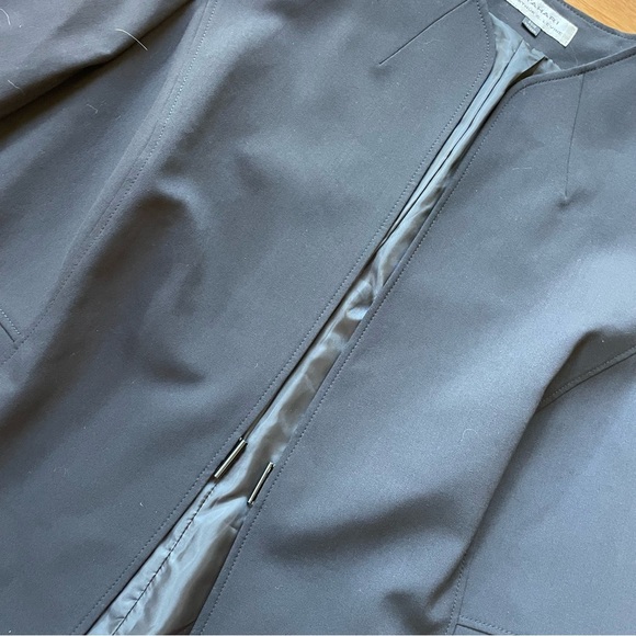 Tahari ASL Collarless Black Minimalist Neutral Blazer Jacket - Picture 6 of 12